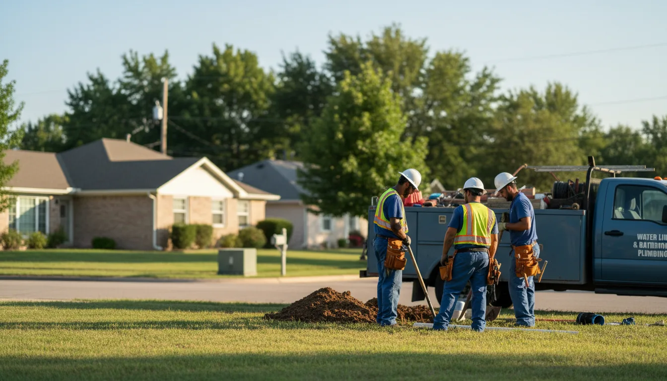 Residential water line and bathroom plumbing service in Liberty, IN